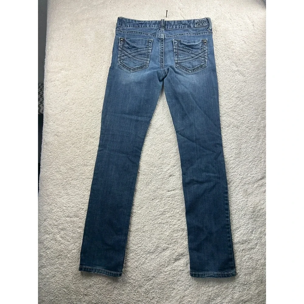 Aeropostale Jeans Womens 5/6 Bayla Skinny Studded Pocket Stretch Denim Pants‎